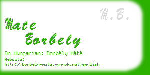 mate borbely business card